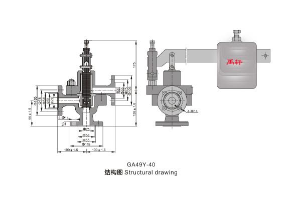 49y-40 脉冲式安全阀 产品剖解图